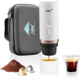 تصویر دستگاه اسپرسوساز برقی CERA+ Electric Portable Espresso Maker Mini سبزِ یشمی 