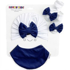 تصویر ست توربان، پاپوش و پیش بند پاپیون دار Lemon Kids baby turban set code:0156141