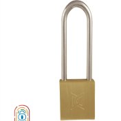 تصویر قفل آویز گیرا مدل 016 سایز ۵۰ دسته بلند برنجی 
