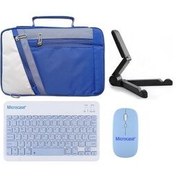 تصویر کاور تبلت کیف سازگار IPAD MINI 6 + صفحه کلید بلوتوث ماوس پایه آبی Microcase 
