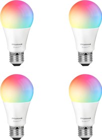 تصویر لامپ هوشمند وای فای 4 پک LEDVANCE مدل 75674 SYLVANIA Wifi LED Smart Light Bulb, 60W Equivalent Full Color and Tunable White A19, Dimmable, Compatible with Alexa and Google Home Only - 4 Pack (75674) Wifi (A19) Full Color