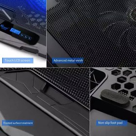 تصویر کول پد گیمینگ S18 S18 Gaming Laptop USB Cooling Pad Adjustable 4 Fans