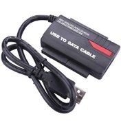 تصویر آداپتور USB 3.0 به IDE و SATA همراه پاور فرانت 