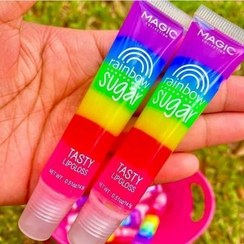 تصویر لیپ گلاس مدل رنگین کمانی مجیک کالکشن Magic Collection rainbow model liquid lip gloss