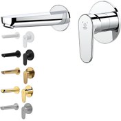 تصویر ست شیرآلات روشویی توکار کاویان مدل لارا Kavian built-in faucet set Lara model