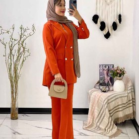 تصویر کت و شلوار تک دکمه با قد دلخواه کد (7122) Single button suit