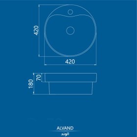 تصویر روشویی رو کابینتی کرد مدل الوند 42 دوراستیل 