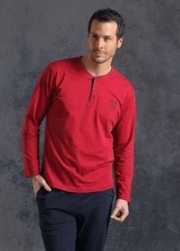 تصویر ست پیژامه مردانه جهیزیه مجموعه 4 بورگوندی اورجینال D'S Damat 