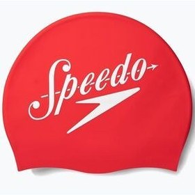 تصویر کلاه شنا سفید مردانه و زنانه شعار استخوان یونیزکس سیلیکون PRT CAP AU قرمز 8 اسپیدو SPEEDO 