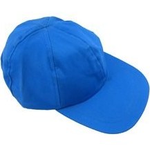 تصویر کلاه نقابدار آفتابگیر کتان آبی و سفید 