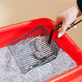 تصویر بیلچه حرفه ای فلزی خاک گربه ژوانیت Cat teel LitterScoop Juanit