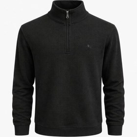 تصویر پلیور بافت نیم زیپ - 