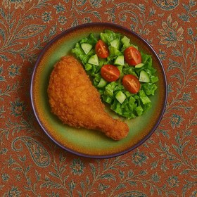 تصویر بشقاب روستیک سبز 