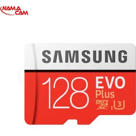 تصویر کارت حافظه microSDXC سامسونگ مدل Evo Plus کلاس 10 استاندارد UHS-I U3 سرعت 130MBps همراه با آداپتور SD ظرفیت 128 گیگابایت ا Samsung evo plus 128GB Samsung evo plus 128GB