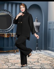 تصویر مانتو شلوار مجلسی تک دکمه 