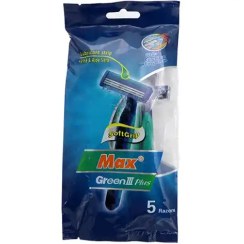 تصویر خودتراش سه تیغه مردانه چینی مکس گرین Max Green III Plus بسته 5 عددی 