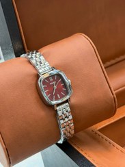 تصویر ساعت زنانه نایدو فلزی مربع شیشه الماسی تراش خورده در پنج رنگ - قرمز 
