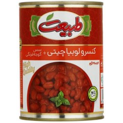 تصویر کنسرو لوبیا چیتی به همراه سس گوجه فرنگی طبیعت - 380 گرم 