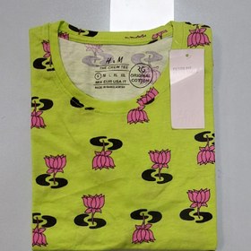 تصویر تیشرت نخ پنبه زنانه اچ اند ام قواره دار اصلی بنگلادشی T-shirt H&M