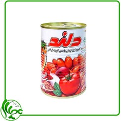 تصویر کنسرو لوبیا چیتی با سس گوجه فرنگی دلند 380 گرمی 
