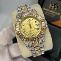 تصویر ساعت رولکس دیت جاست ROLEX نگینی دو رنگ سیلور طلایی مردونه 