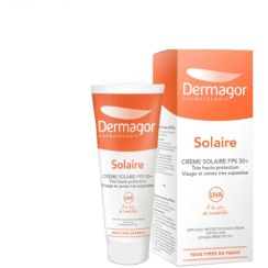 تصویر ضدآفتاب بی رنگ درماگور مناسب انواع پوست مدل solaire حجم 40 میلی لیتر Dermagor sunscreen suitable for all skin types, solaire model 40ml