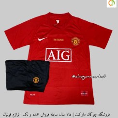 تصویر کیت منچستریونایتد 2008 رنگ قرمز Manchester United 2008 Thai Shirt Shorts Kit