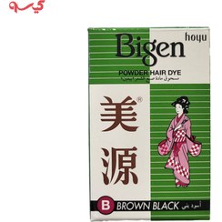 تصویر رنگ ابرو شرکت بیگن جلد سبز Bigen Eyebrow Color B Green Box | Bigen B | کد 2982 