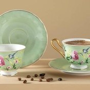 تصویر فنجان قهوه ،دو نفره، رنگ سبز روشن, ENGLISH HOME VANILLA NEW BONE CHINA 90 ML 