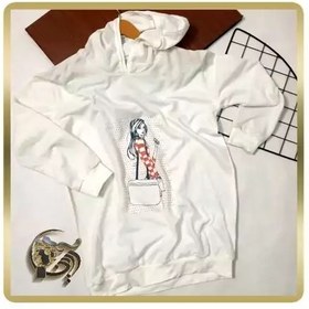 تصویر هودی دخترانه سفید 