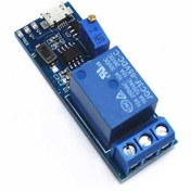 تصویر ماژول تایمر ۵۵۵ همراه با رله ۵ ولت تک کانال مدل OnDelay 