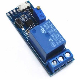 تصویر ماژول تایمر ۵۵۵ همراه با رله ۵ ولت تک کانال مدل OnDelay 