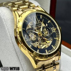 تصویر ساعت مردانه‏ برند WELGUAN بند فلزی فول استیل صفحه مشکی - تصویر کاتالوگ / ساعت تک wrist watch