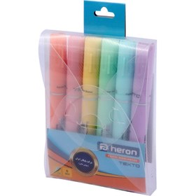 تصویر ماژیک هایلایت پاستلی هرون Heron Texto بسته 6 عددی Heron Texto Highlighter Pastel 6 Pcs