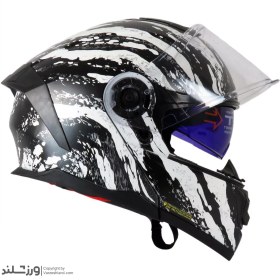 تصویر کلاه کاسکت رادین عینک دار فک متحرک سایز ۵۸-۶۲ کد ۱۹۴۶ 