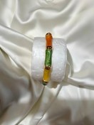 تصویر دستبند فشن مدل استخوانی نارنجی 