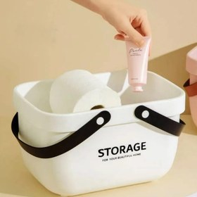 تصویر سبد پیک نیک مدل دسته چرمی رنگبندی متنوع 