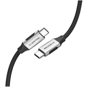 تصویر کابل تبدیل USB-C به USB-C نقره ای لنشن Lention مدل CCN-100W طول 1 متر 