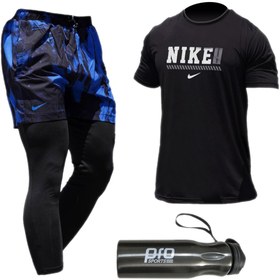 تصویر ست ورزشی تخفیف دار تیشرت و شلوارک لگ دار 