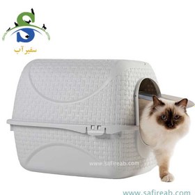 تصویر توالت مسقف گربه مدل پرایو (Closed Litter Box for Cats Prive) 