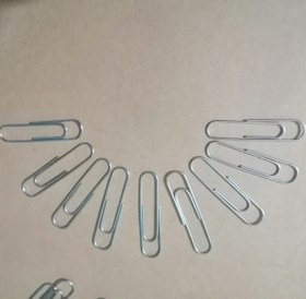 تصویر گیره کاغذ100عددی مدل ساده فلزی (جلوگیری ازخم شدن گوشه پایین صفحات کاغذ) Paper clips