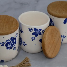 تصویر بانکه سرامیکی گل آبی 