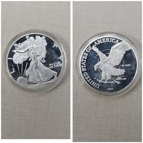 تصویر سکه بزرگ 4 سانتی روکش نقره طرح زیبا جدید کاور دار 