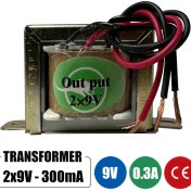 تصویر ترانس دوبل 9*2 ولت 300 میلی آمپر 