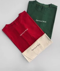 تصویر تیشرت نخ پنبه تکست دار 1413 