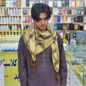 تصویر چفیه هندی رنگ نخودی قهوه ای 