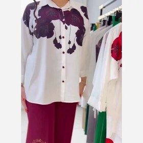 تصویر ست شومیز و شلوار زنانه آوازه جنس مازراتی سایز ۳۸ تا ۴۸ 