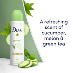 تصویر اسپری ضد تعریق زنانه خیار و چای سبز داو مدل Go Fresh حجم 250 میلی لیتر Dove Go Fresh Cucumber and Green Tea Anti perspirant Spray 250ml