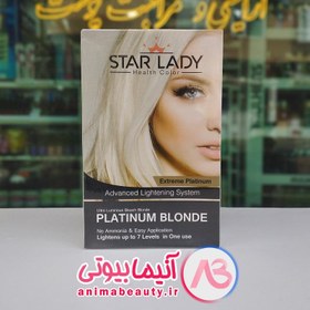 تصویر کرم بی رنگ کننده استار لیدی (Star Lady) رنگ پلاتینیوم بلوند حجم 240 میلی‌ لیتر لوازم جانبی رنگ مو