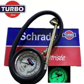 تصویر درجه باد شرایدر بلند روغنی شبرنگ دار TURBO TOOLS 